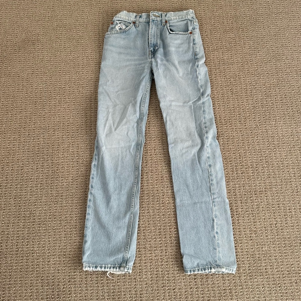 Re/Done Light Washed Straight Jeans Size 25 (Barely Worn)